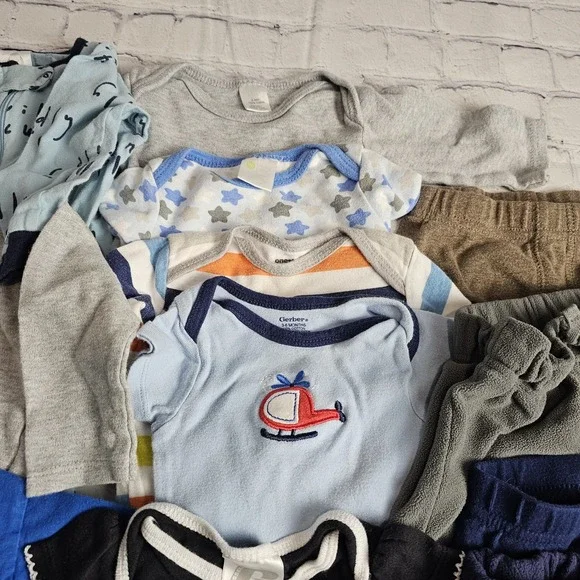 3-6 Month Baby Boy Clothing (Lot Of 14) Pants Tops Bottoms - Picture 4 of 7